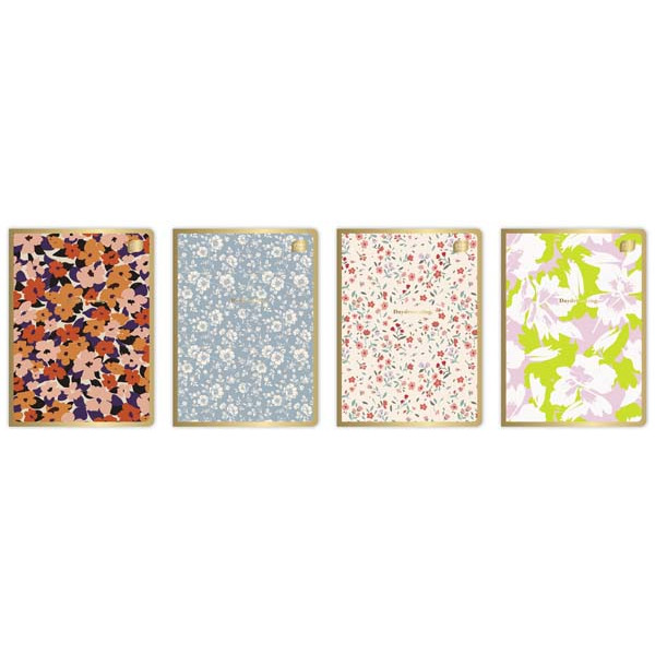 Sveska A5, kvadratići, METALLIC FLORAL / ČETIRI VRSTE 