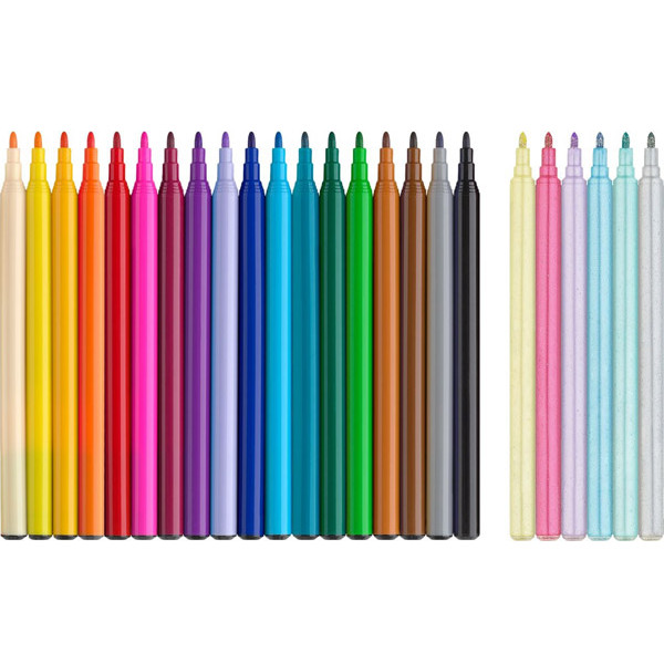 FABER CASTELL flomasteri 18+6 JEDNOROG 