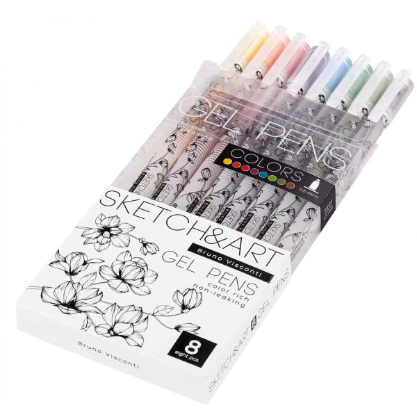 Gel pen SKETCH&ART, 8 kom, 0.5mm NEON 