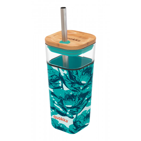 Staklena čaša sa slamčicom QUOKKA WATER FLOWERS 540ml 