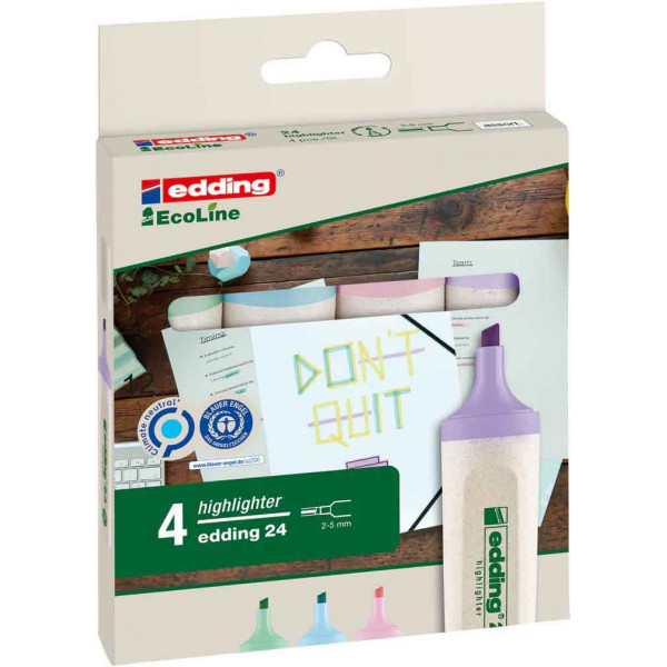 SIGNIRI E-24 ECOLINE PASTEL 2-5MM      SET 1/4                      EDDING SORTIRANO 
