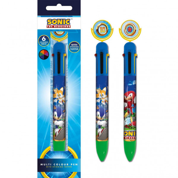 Hemijska olovka sa 6 boja SONIC THE HEDGEHOG Ring Spin 