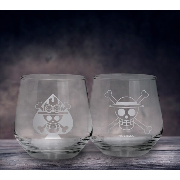 Set dve čaše 300ml ONE PIECE Luffy & Ace 