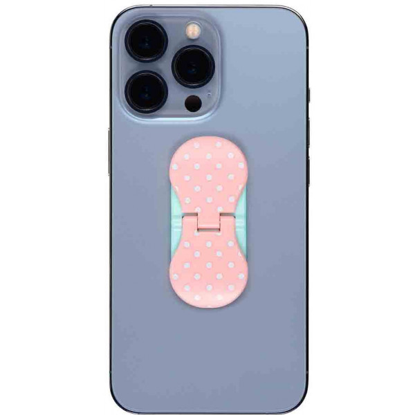 ZipGrips držač za telefon i postolje ROZE SA BELIM TAČKAMA 