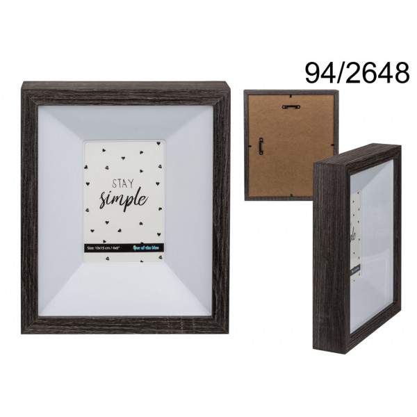 Wooden photo frame, Dark Emotion, ca. 23 x 27 cm, for 1 photo 10 x 15 cm 