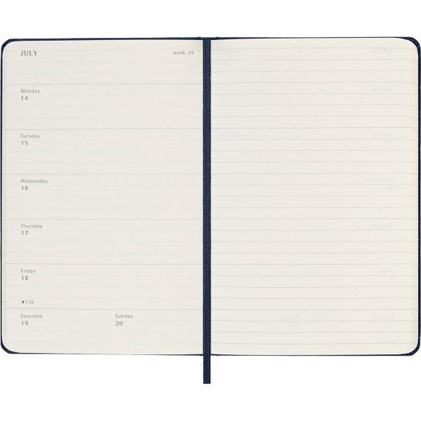 MOLESKINE datumirani nedeljni planer TP 2025 PLAVI 13x21cm 