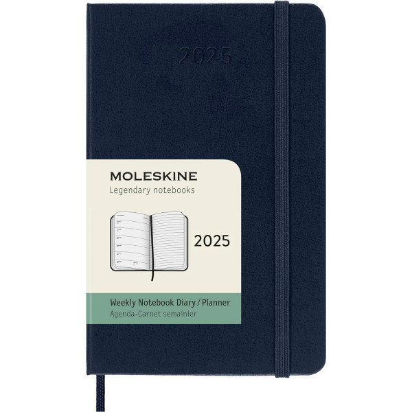MOLESKINE datumirani nedeljni planer TP 2025 PLAVI 13x21cm 