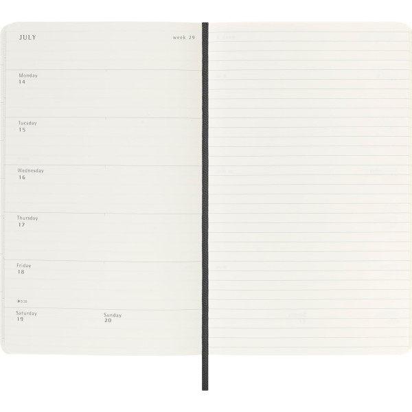MOLESKINE datumirani nedeljni planer MP 2025 CRNI 13x21cm 