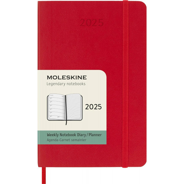 MOLESKINE datumirani nedeljni planer 2025 MP CRVENI 9x14cm 