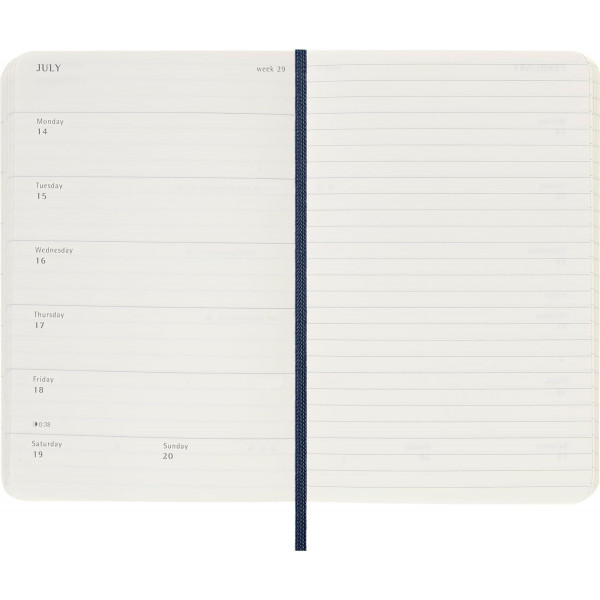 MOLESKINE datumirani nedeljni planer 2025 MP PLAVI 9x14cm 