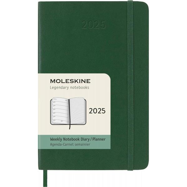 MOLESKINE datumirani nedeljni planer 2025 MP ZELENI 9x14cm 