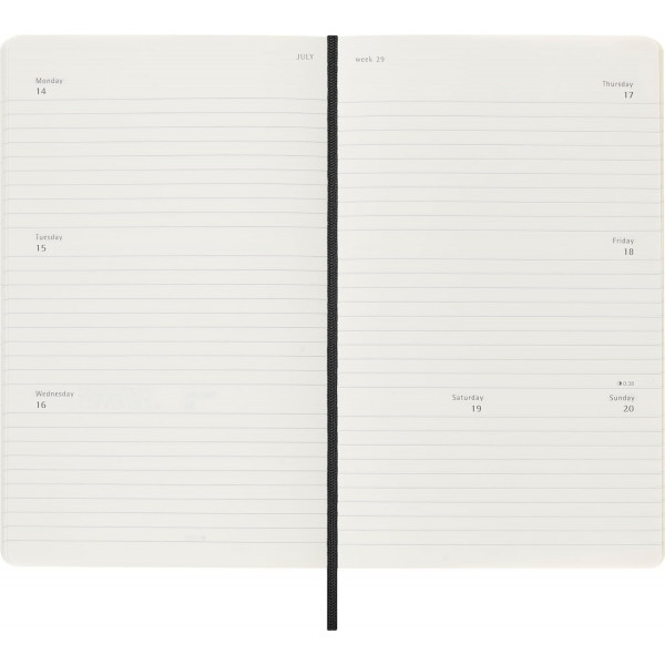 MOLESKINE datumirani nedeljni planer 2025 MP CRNI 13x21cm 