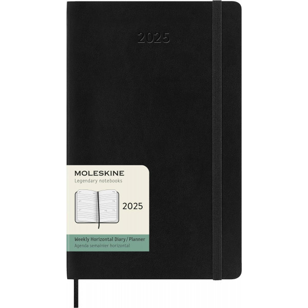 MOLESKINE datumirani nedeljni planer 2025 MP CRNI 13x21cm 