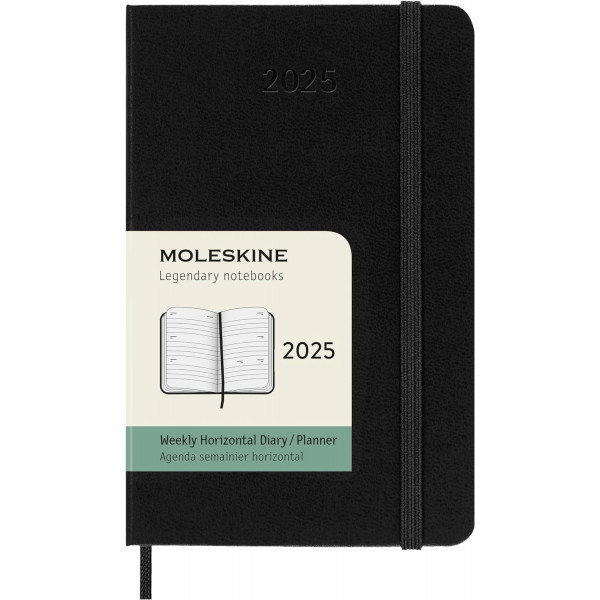 MOLESKINE datumirani nedeljni planer 2025 TP CRNI 9x14cm 