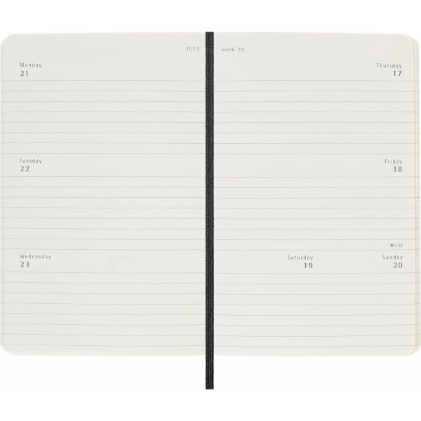 MOLESKINE datumirani nedeljni planer 2025 MP CRNI 9x14cm 