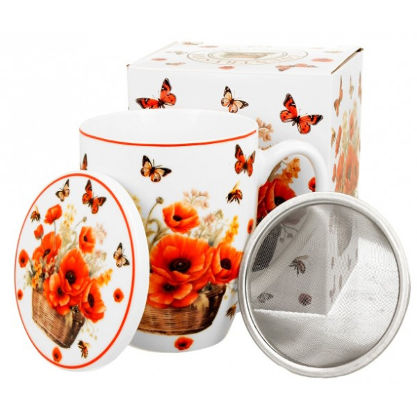 Šolja sa infuzerom BASKET OF FLOWERS - POPPIES 430ml 