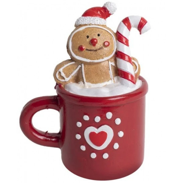 Novogodišnji ukras CRVENA ŠOLJICA I KOLAČIĆ 