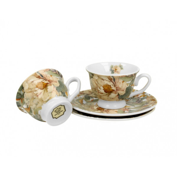 Set 2 šoljice za espresso ROYAL PEONY WHITE 