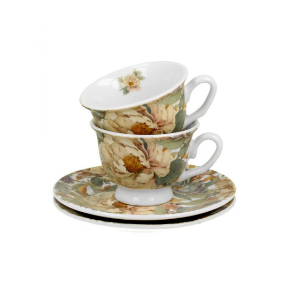 Set 2 šoljice za espresso ROYAL PEONY WHITE 