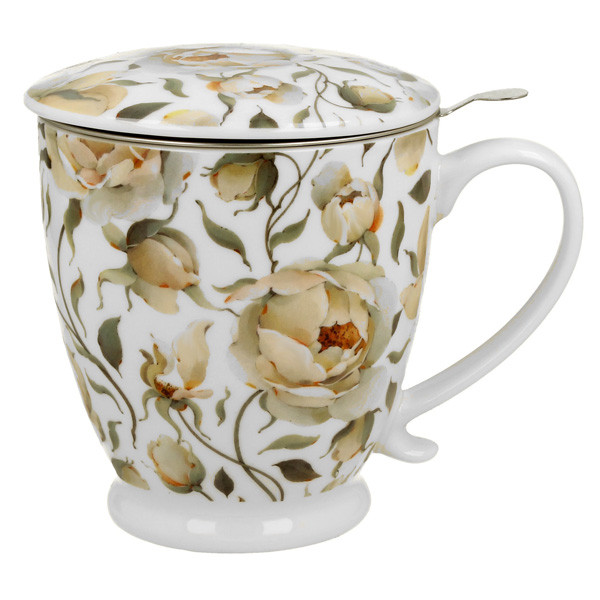 Šolja sa infuzerom ENGLISH ROSES WHITE 