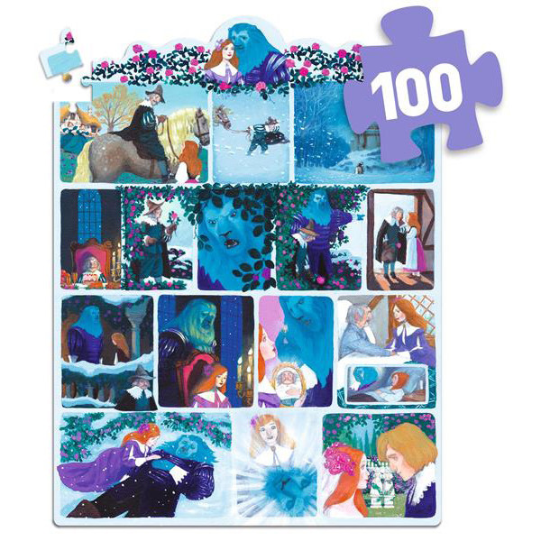 Puzzle za decu LEPOTICA I ZVER 100kom 