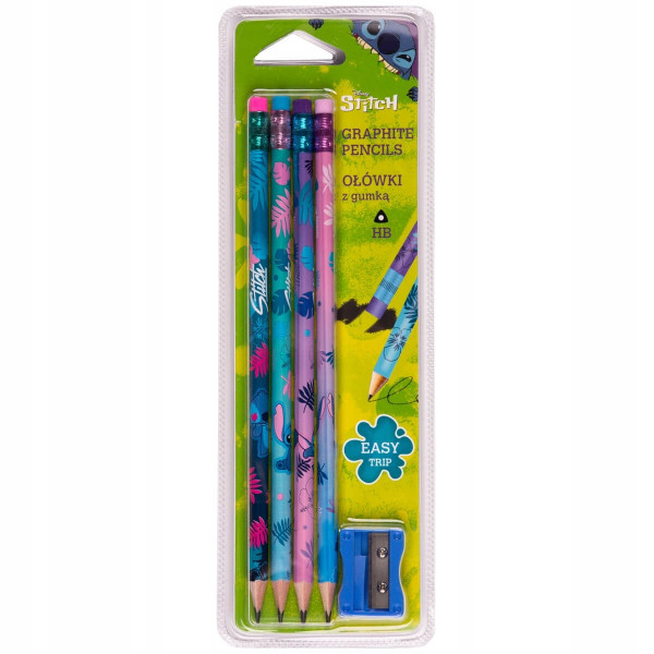 Set grafitnih olovaka HB 4 kom, DISNEY CORE Lilo & Stitch 