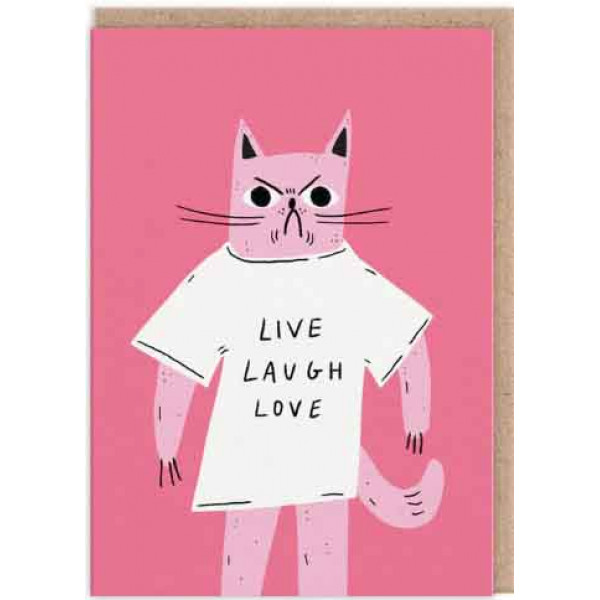 Čestitka LIVE LAUGH LOVE CAT 