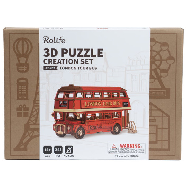 3D drvene puzzle LONDON TOUR BUS 