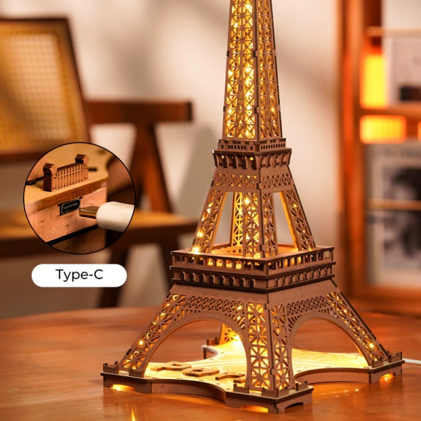 3D drvene puzzle NOĆ NA AJFELOVOJ KULI 