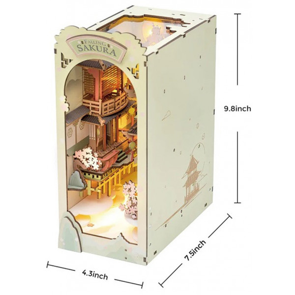 3D drvene puzzle/držač za knjige FALLING SAKURA 