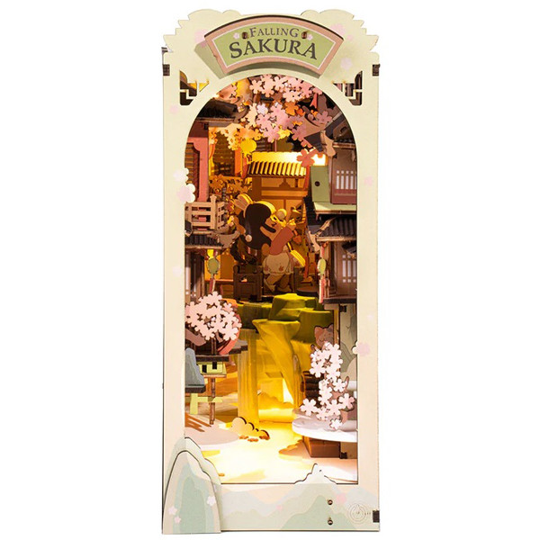 3D drvene puzzle/držač za knjige FALLING SAKURA 