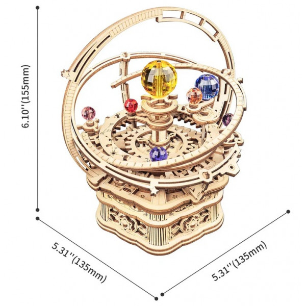 3D drvene puzzle/muzička kutija PLANETARIJUM 