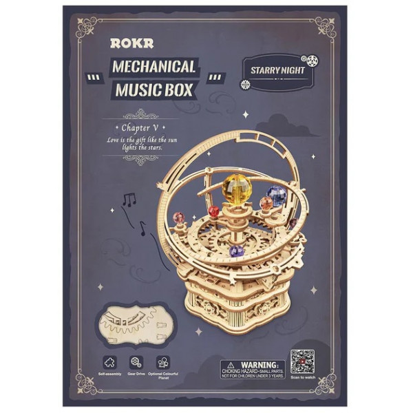 3D drvene puzzle/muzička kutija PLANETARIJUM 
