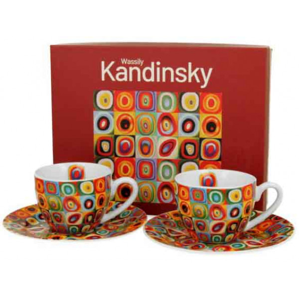 Set dve espreso šolje sa tacnama SQUARES WITH CIRCLES - W. KANDINSKY 