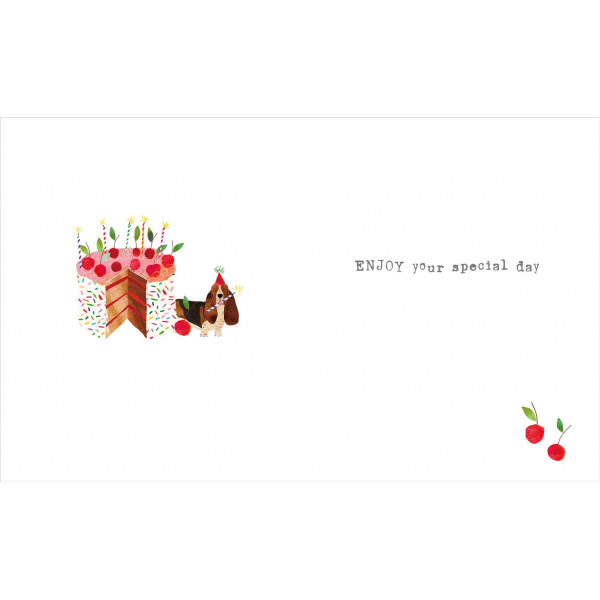 Rođendanska čestitka BASSET CAKE CANDLES 