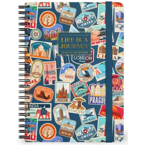 Notes sa spiralom TRAVEL STICKERS linije 21x15cm 