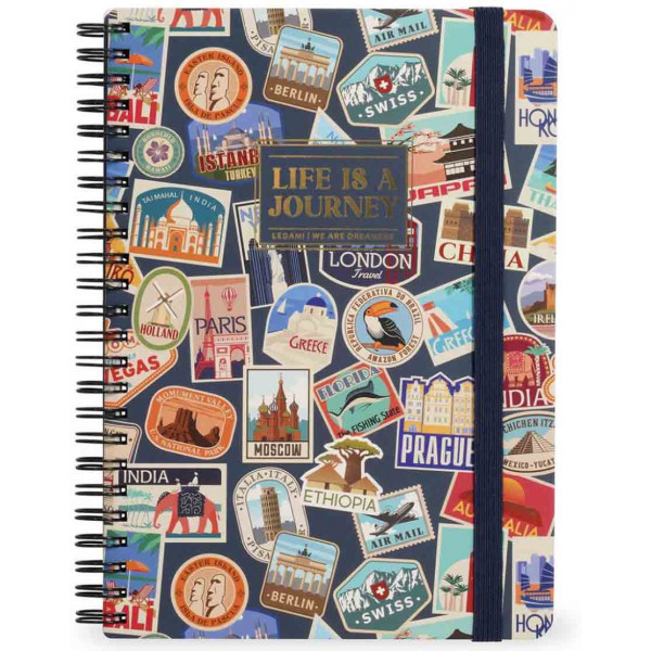 Notes sa spiralom TRAVEL STICKERS linije 29x21cm 