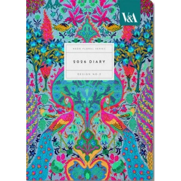 Datumirani planer A5 NEON FLORAL PEACOCK 2026 