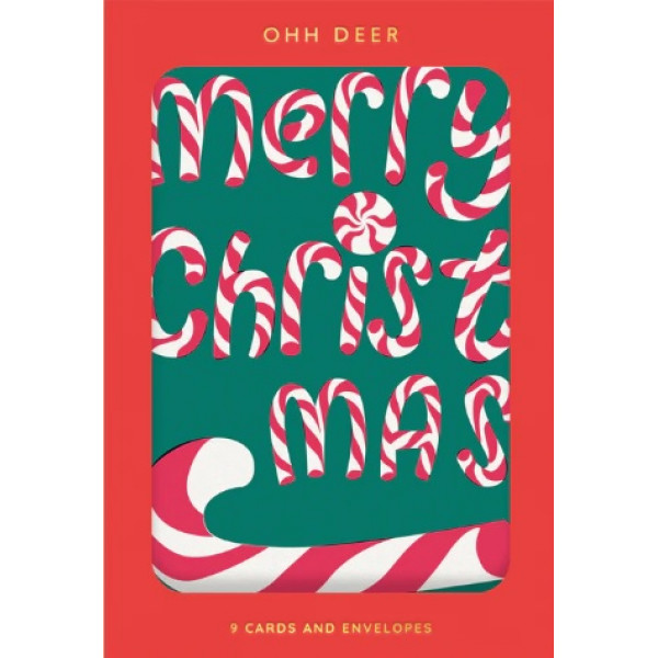 Set devet novogodišnjih i božićnih čestitki CANDY CANE 