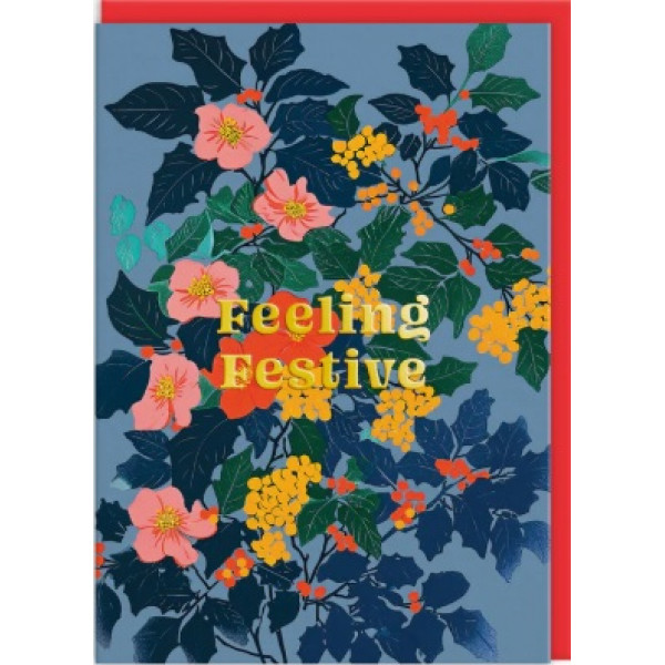 Set devet novogodišnjih i božićnih čestitki FESTIVE FLORAL 