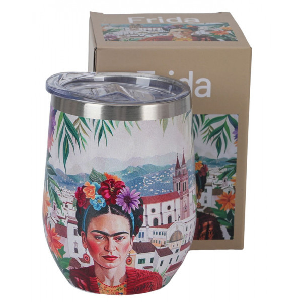 Putna šolja od nerđajućeg čelika MEXICAN ART - RED 