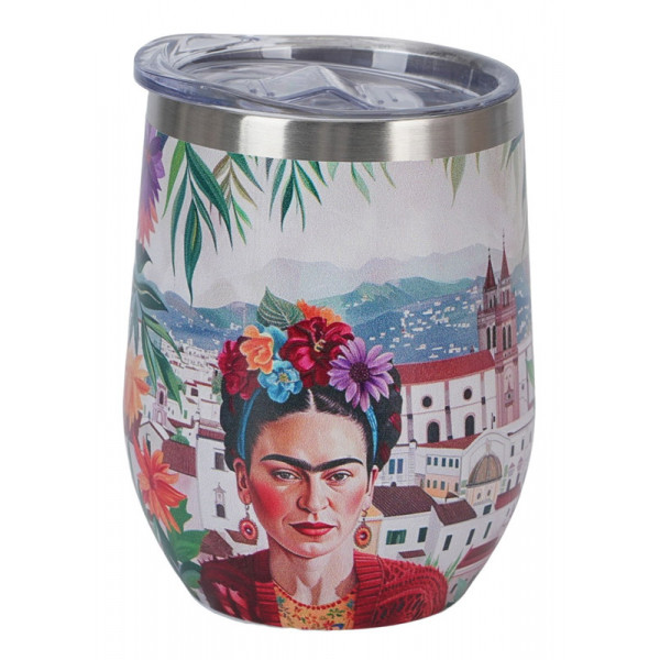 Putna šolja od nerđajućeg čelika MEXICAN ART - RED 