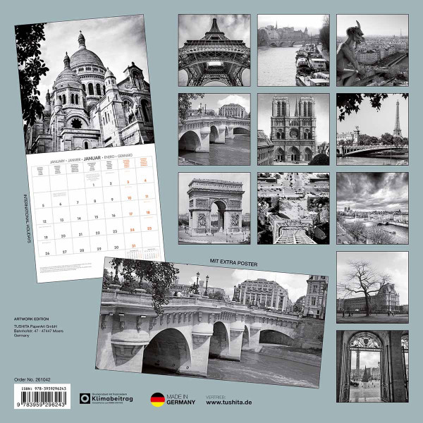 Zidni kalendar 2026 PARIS RETRO 