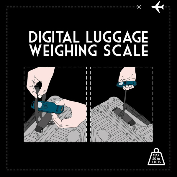 Digitalna vaga za prtljag PETROL BLUE 