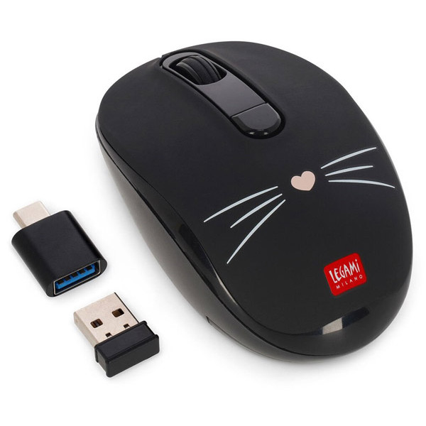 Bežični miš CRNI - KITTY 