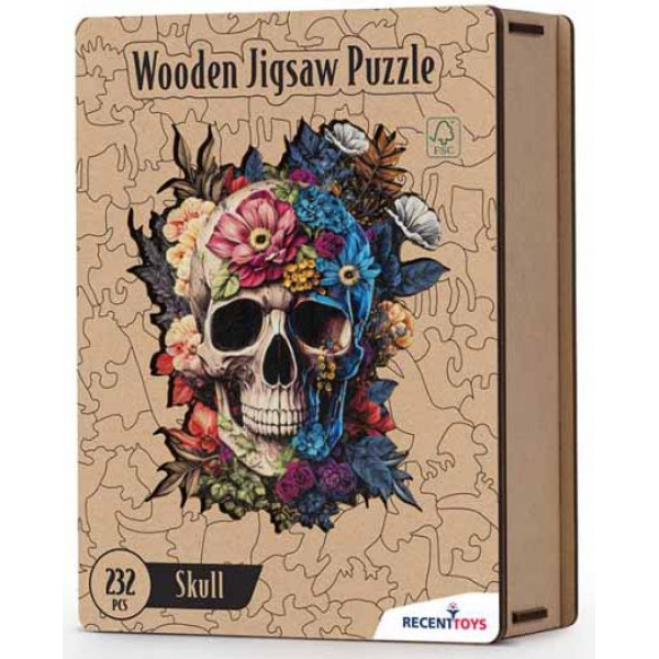 Drvene puzzle SKULL 