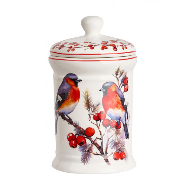 Porcelanska posuda za keks 800ml NOVA GODINA Ptice 