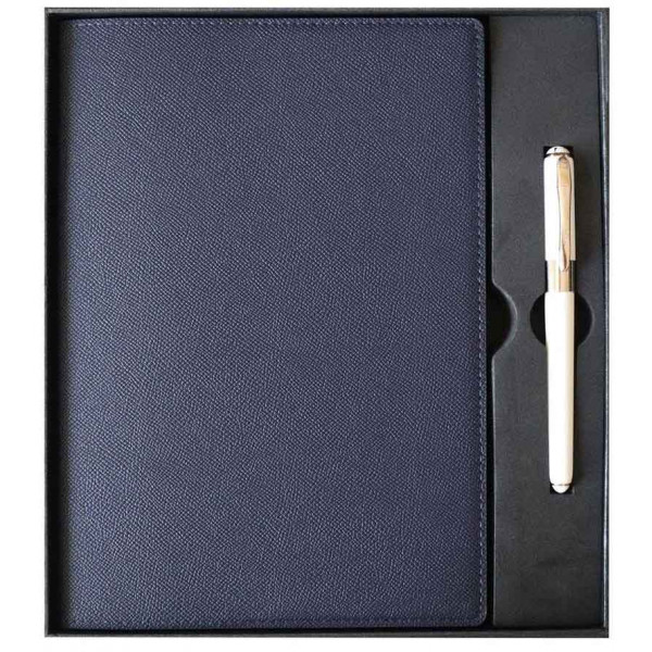 Rokovnik sa olovkom BOUTIQUES 19X25cm tamno plavi linije 