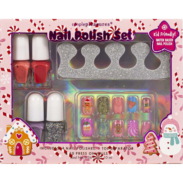 Novogodišnji set četiri laka za nokte + separator 