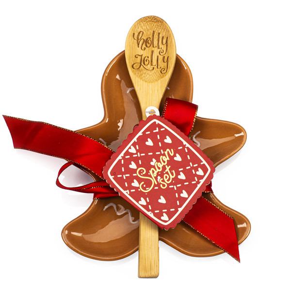 Novogodišnji set kašika i podmetač JELKA 